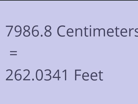 7986.8 CM TO FEET