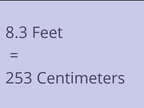 8.3 FEET TO CM