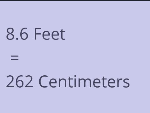 8.6 FEET TO CM