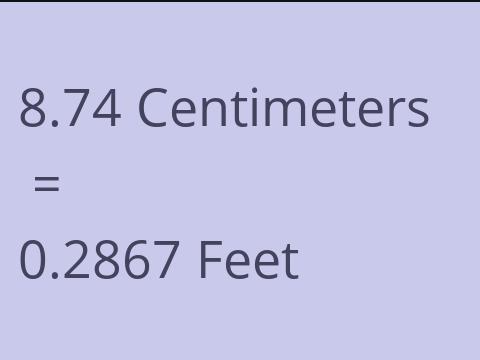 8.74 CM TO FEET