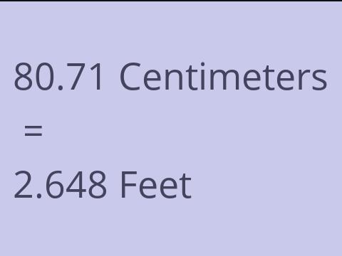 80.71 CM TO FEET