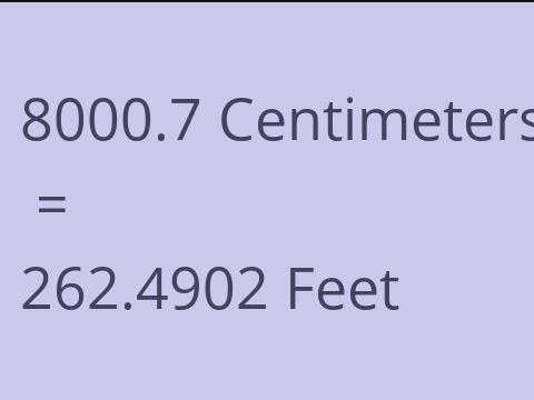 8000.7 CM TO FEET
