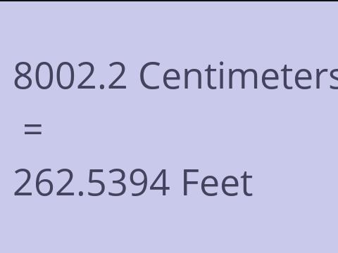 8002.2 CM TO FEET
