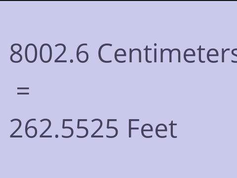 8002.6 CM TO FEET