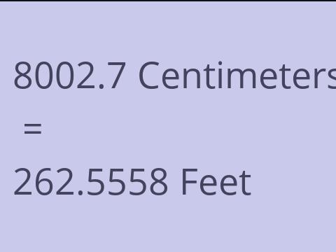 8002.7 CM TO FEET