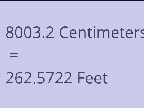 8003.2 CM TO FEET