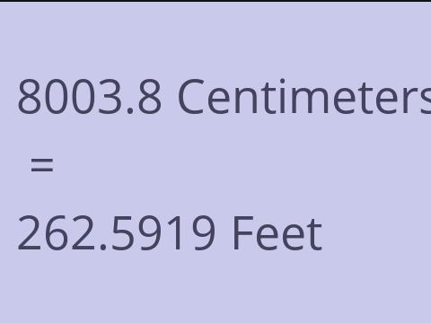8003.8 CM TO FEET