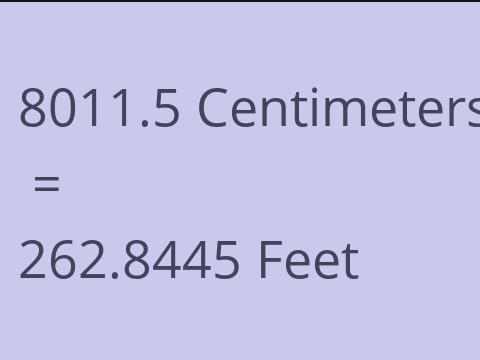 8011.5 CM TO FEET