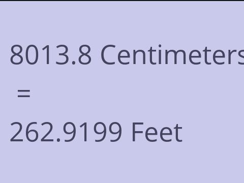 8013.8 CM TO FEET