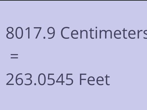8017.9 CM TO FEET