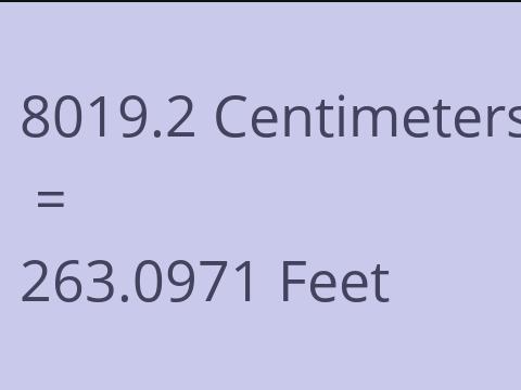 8019.2 CM TO FEET