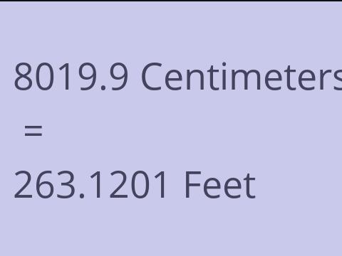 8019.9 CM TO FEET