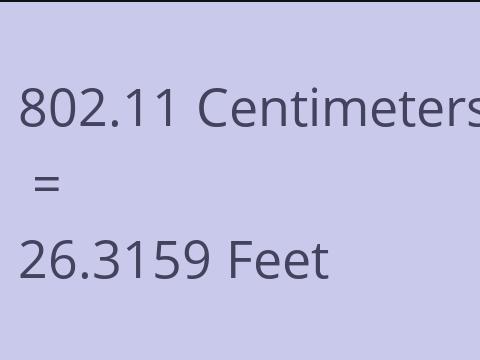 802.11 CM TO FEET