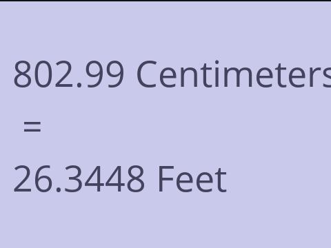 802.99 CM TO FEET