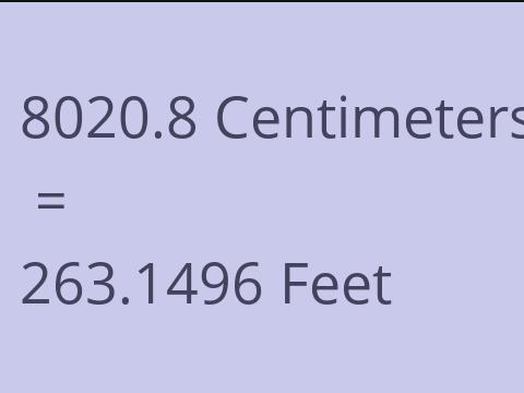 8020.8 CM TO FEET