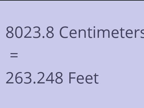 8023.8 CM TO FEET