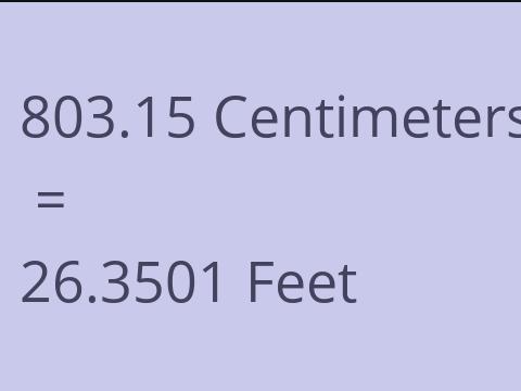 803.15 CM TO FEET