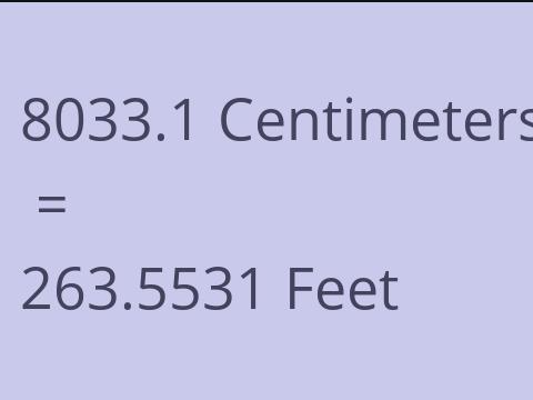 8033.1 CM TO FEET