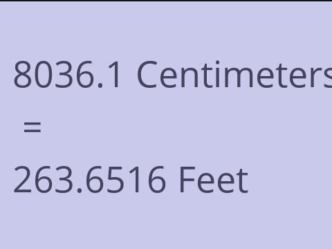 8036.1 CM TO FEET