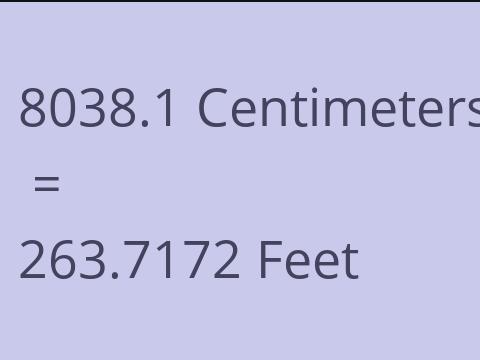 8038.1 CM TO FEET
