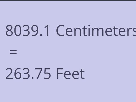 8039.1 CM TO FEET