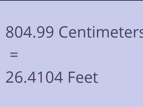 804.99 CM TO FEET