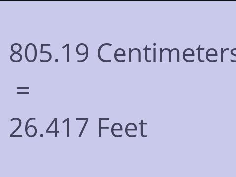 805.19 CM TO FEET