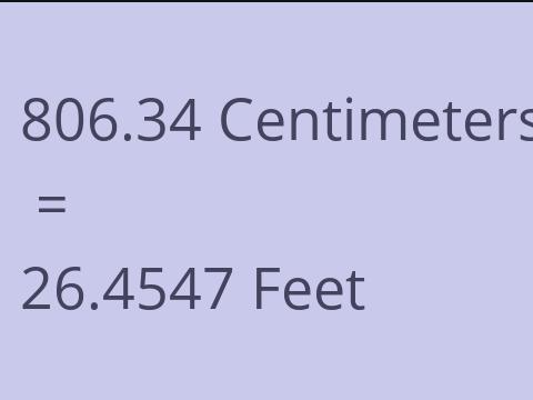 806.34 CM TO FEET