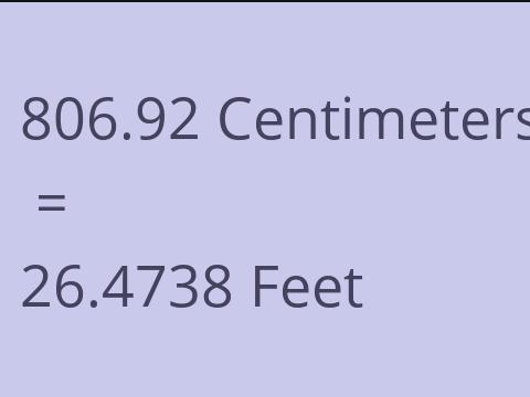 806.92 CM TO FEET