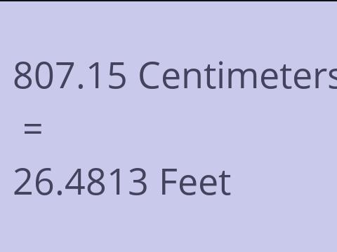 807.15 CM TO FEET