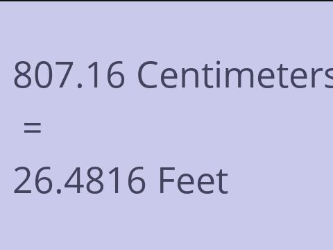 807.16 CM TO FEET