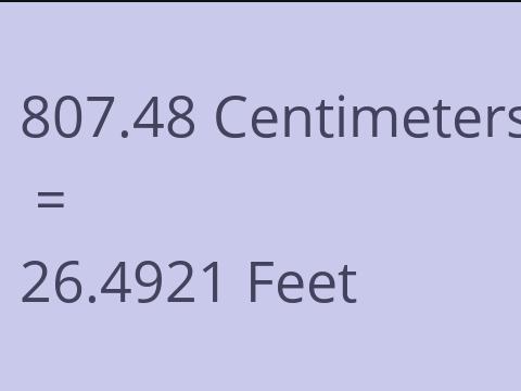 807.48 CM TO FEET