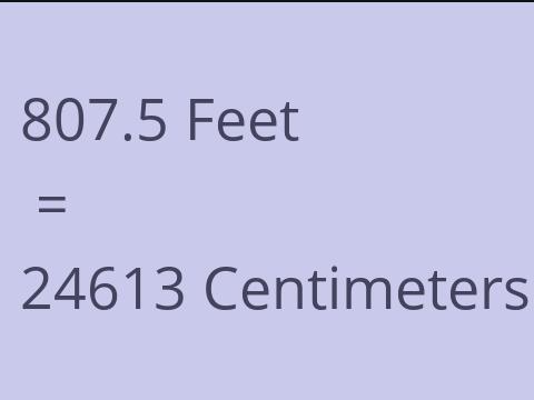 807.5 FEET TO CM