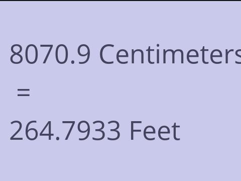 8070.9 CM TO FEET