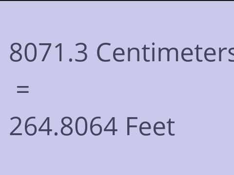 8071.3 CM TO FEET