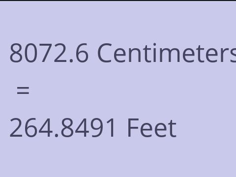 8072.6 CM TO FEET