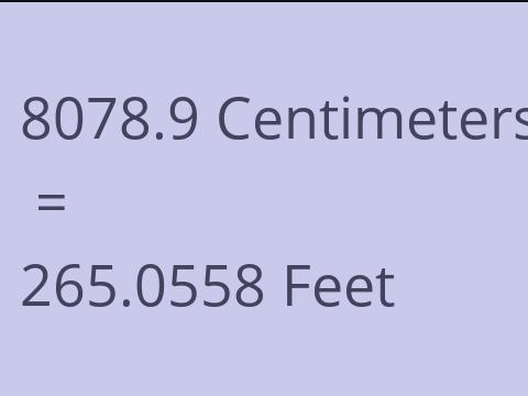 8078.9 CM TO FEET