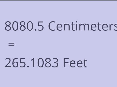 8080.5 CM TO FEET