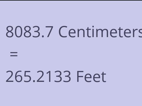 8083.7 CM TO FEET