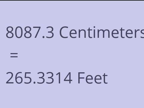 8087.3 CM TO FEET