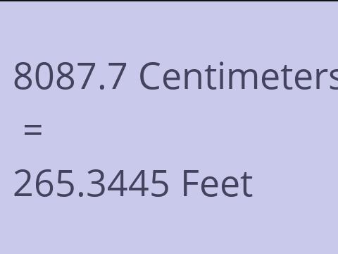 8087.7 CM TO FEET