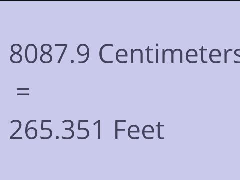 8087.9 CM TO FEET
