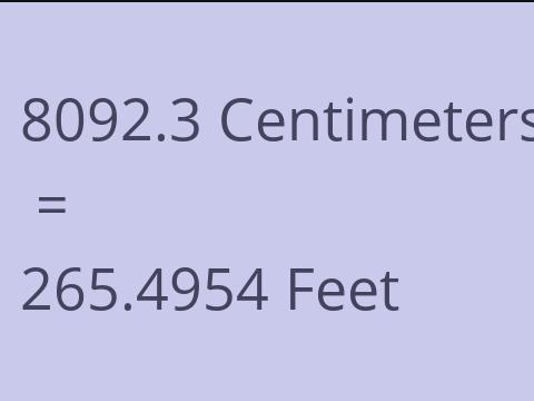 8092.3 CM TO FEET