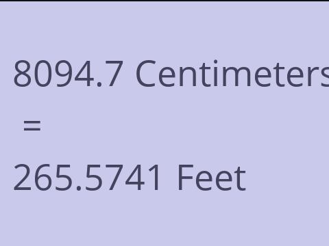 8094.7 CM TO FEET