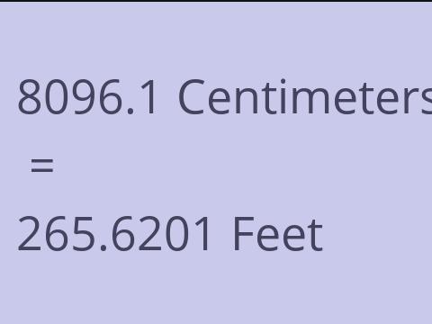 8096.1 CM TO FEET