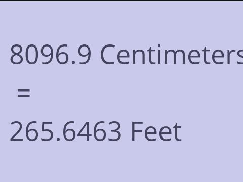 8096.9 CM TO FEET