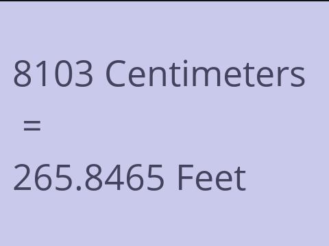 8103 CM TO FEET