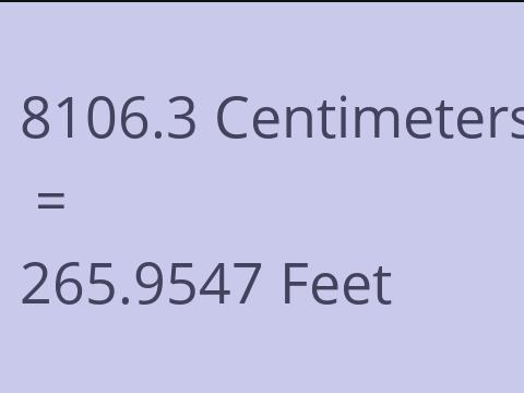 8106.3 CM TO FEET