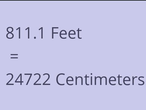 811.1 FEET TO CM