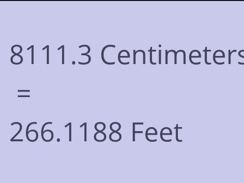 8111.3 CM TO FEET